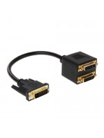 DVI 24+1 Pin Male to 2 x DVI 24+5 Pin Female Adapter Cable (Black)