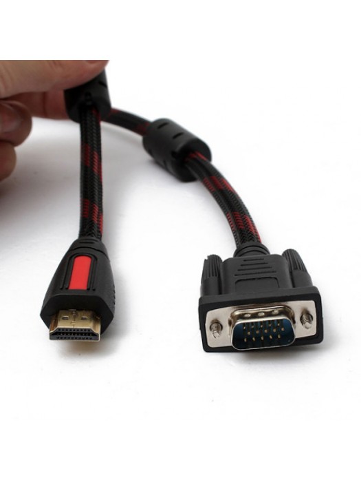 1.5m HDMI Male to VGA HD 15 Pin Gold Plated Converter AV Cable For Blu-ray Player HDTV
