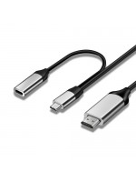 Zinc Alloy Type-C USB-C 3.1 Male to 4K@60Hz Video Display USB-C Female 20V5A PD Charge Cable