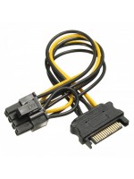 SATA 15 Pins to 8-pin PCI-E Socket Power Adapter Cable Lead