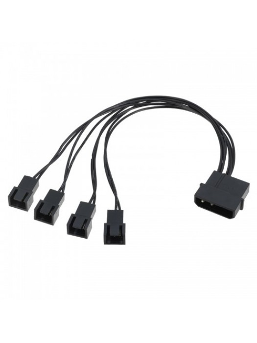 20cm 4Pin IDE to 4-Port 3Pin Power Supply Plug for PC Fan Cooling Fan Conversion Line Connector