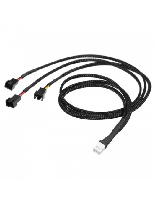 3Pin Female to 3x 3Pin Fan Power Cable for Mining Cooling Fan 22AWG Cord