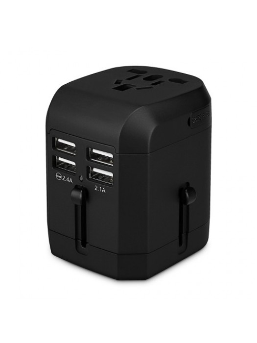 Universal USB Power Plug Adapter 4USB Ports World Travel AC Charger US UK AU EU