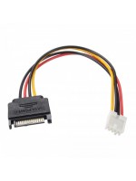 20cm Small 4Pin Female to 15Pin Male SATA Power Cable