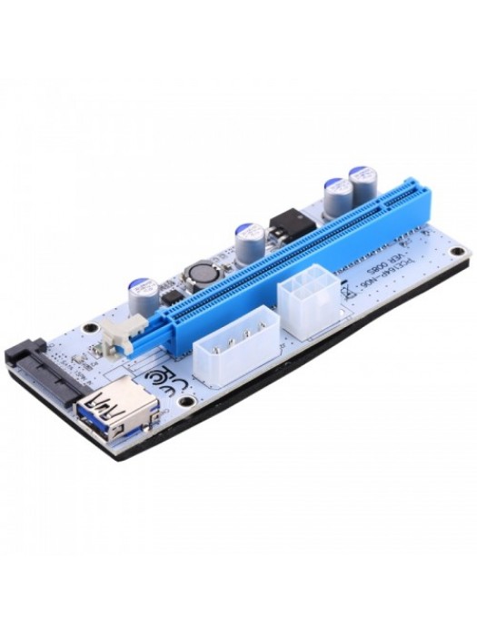 USB 3.1 PCI-E Express 1x to 16x PCI-E Extender Riser Card Adapter 15 Pin SATA Power with 60cm USB Cable (Blue)