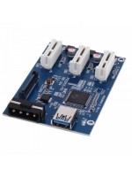 PCI-E 1 to 3 PCI Express 1 Slots Riser Card 3 PCI-E Slot Adapter PCI-E Port Multiplier Card with 60cm USB Cable (Blue)