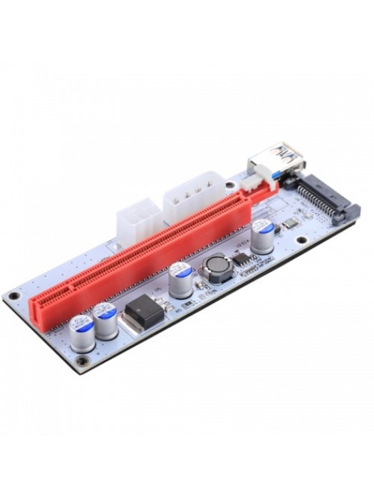PCE164P-N06 VER008S USB 3.0 PCI-E Express 1x to 16x PCI-E Extender Riser Card Adapter 15 Pin SATA Power with 60cm USB Cable (Red)