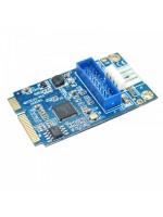 MINI PCI-E to USB 3.0 Front 19 Pin Desktop PC Expansion Card with 4 Pin Power Connection Port (Blue)