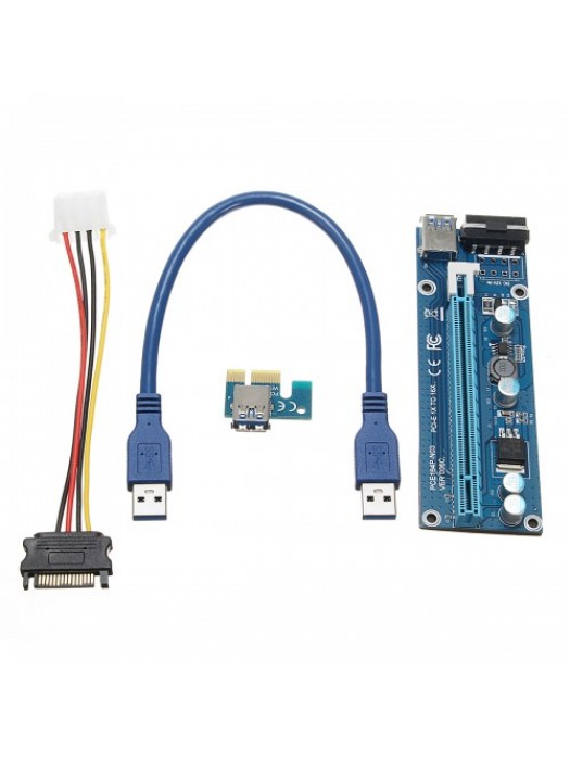 0.3m DC To DC USB 3.0 PCI Express 1x To 16x Extension Cable Extender Riser Adapter Card
