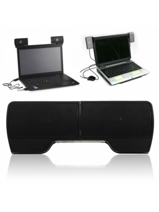 Mini Portable USB Wall-mounted External Speaker for Laptop PC Black